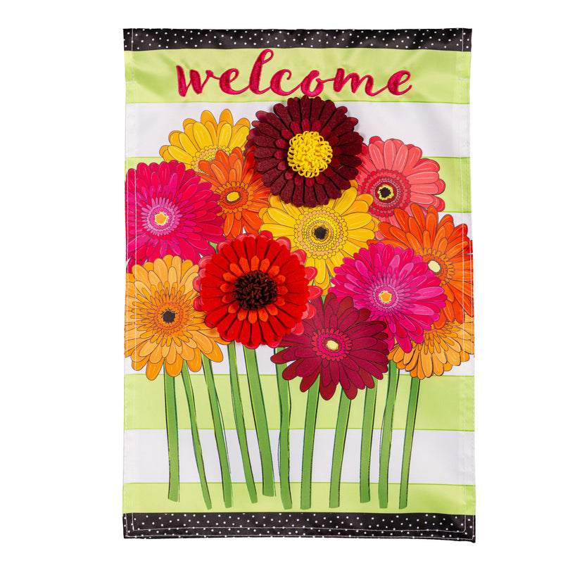 Evergreen Flag,Gerbera Daisies Bouquet Applique Garden Flag,0.2x12.5x18 Inches