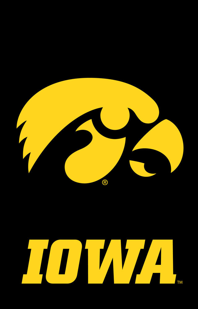 Evergreen Flag,Double Sided Gar Flag, University of Iowa,12.5x0.16x18 Inches