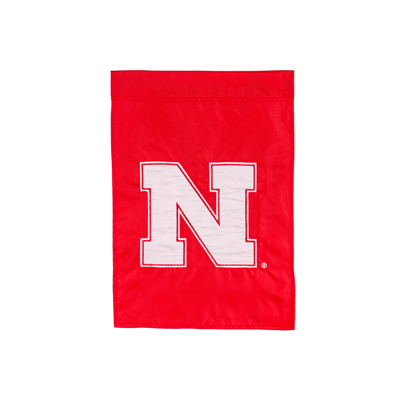Evergreen Flag,Applique Flag, Gar., University of Nebraska,12.5x18x0.1 Inches