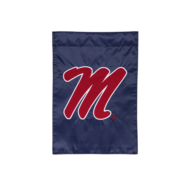 Evergreen Flag,Applique Flag, Gar., University of Mississippi,12.5x18x0.1 Inches