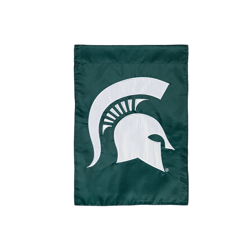 Evergreen Flag,Applique Flag, Gar., Michigan State University,12.5x18x0.1 Inches