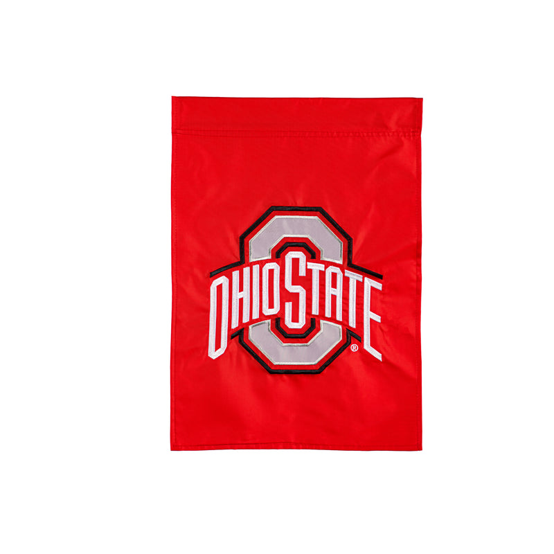 Evergreen Flag,Applique Flag, Gar., Ohio State University,12.5x18x0.1 Inches