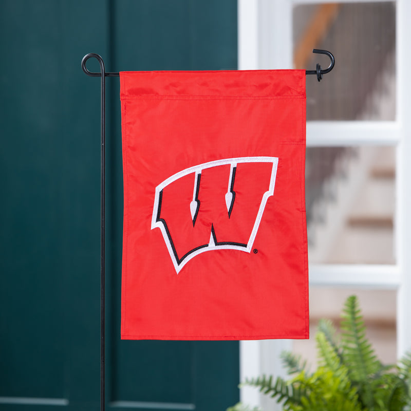 Evergreen Flag,Applique Flag, Gar., University of Wisconsin-Madison,12.5x18x0.1 Inches