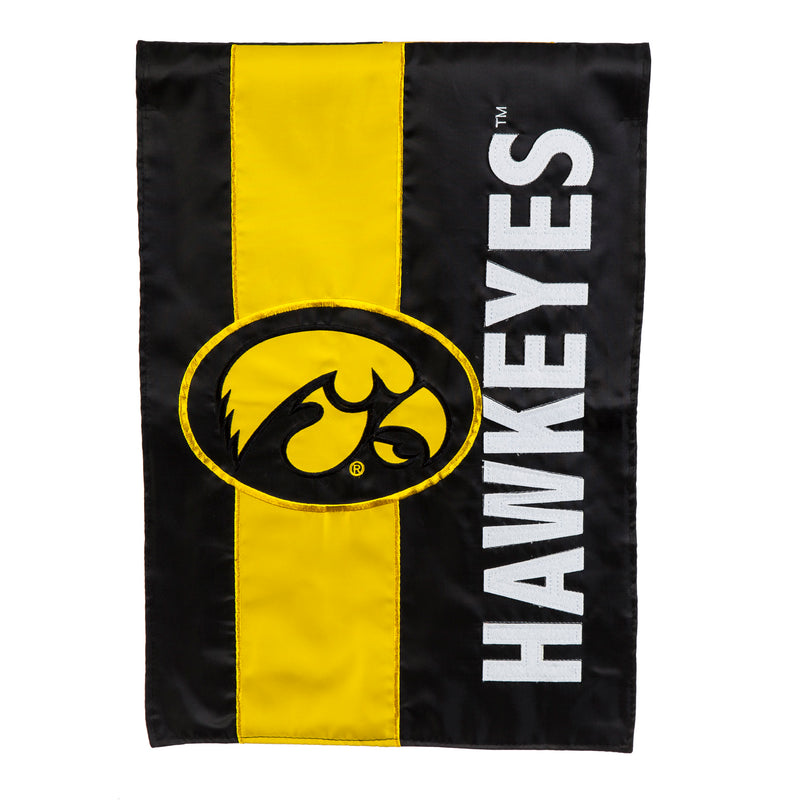 Evergreen Flag,University of Iowa, Embellish GDN Flag,12.5x0.1x18 Inches