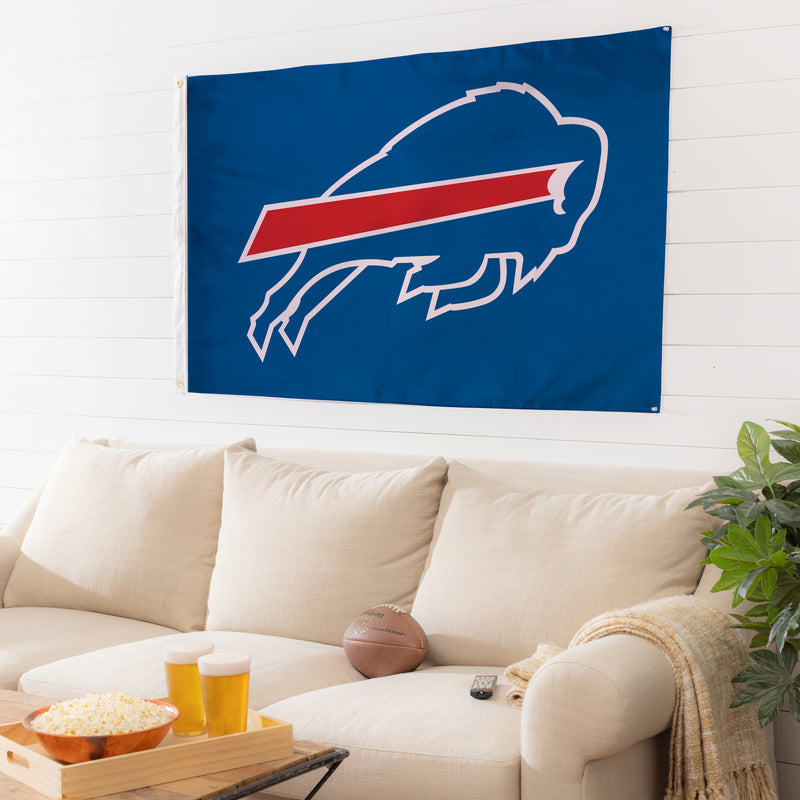 Evergreen Flag,3'x5' Single Sided Flag w/ 2 Grommets, Buffalo Bills,36x60x0.1 Inches