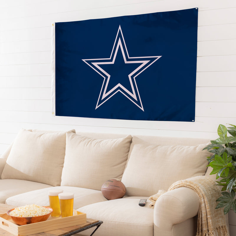 Evergreen Flag,3'x5' Single Sided Flag w/ 2 Grommets, Dallas Cowboys,36x60x0.1 Inches