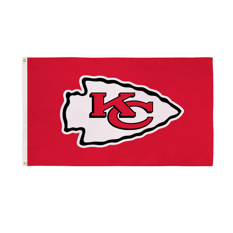 Evergreen Flag,3'x5' Single Sided Flag w/ 2 Grommets, Kansas City Chiefs,36x60x0.1 Inches