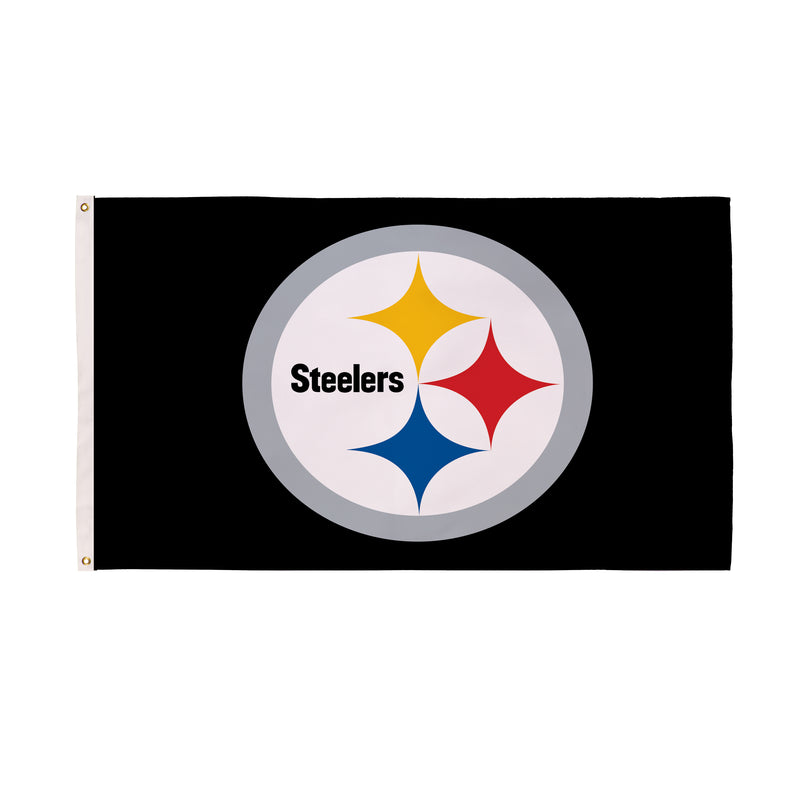 Evergreen Flag,3'x5' Single Sided Flag w/ 2 Grommets, Pittsburgh Steelers,36x60x0.1 Inches