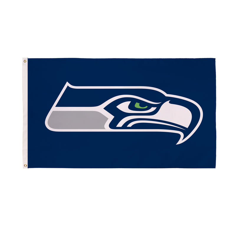 Evergreen Flag,3'x5' Single Sided Flag w/ 2 Grommets, Seattle Seahawks,36x60x0.1 Inches