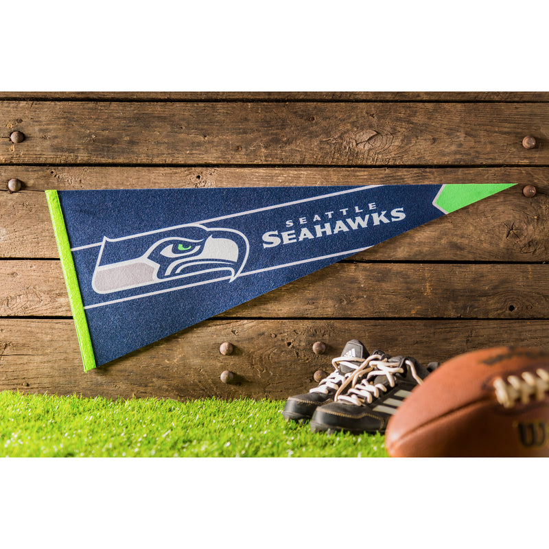 Evergreen Flag,Seattle Seahawks, Pennant Flag,12.5x30x0.1 Inches