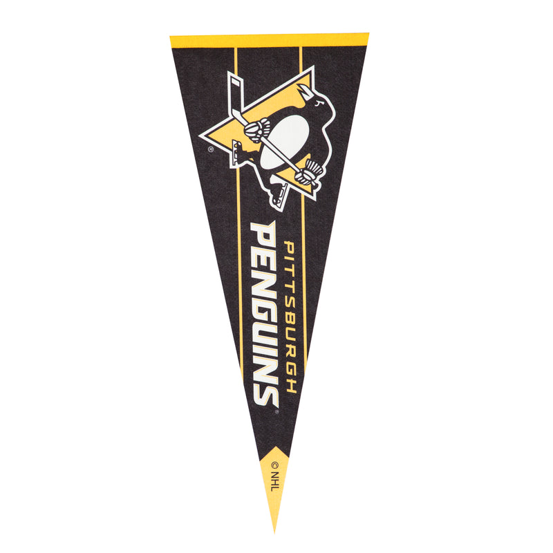 Evergreen Flag,Pittsburgh Penguins, Pennant Flag,12.5x30x0.1 Inches
