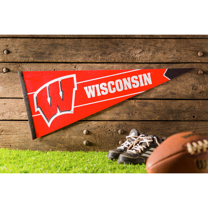 Evergreen Flag,University of Wisconsin-Madison, Pennant Flag,12.5x30x0.1 Inches