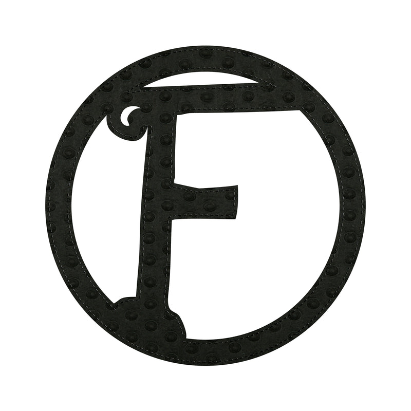 Evergreen Door Decor,10" Pin-On Black Embossed Felt Monogram Letter F,10x0.01x10 Inches