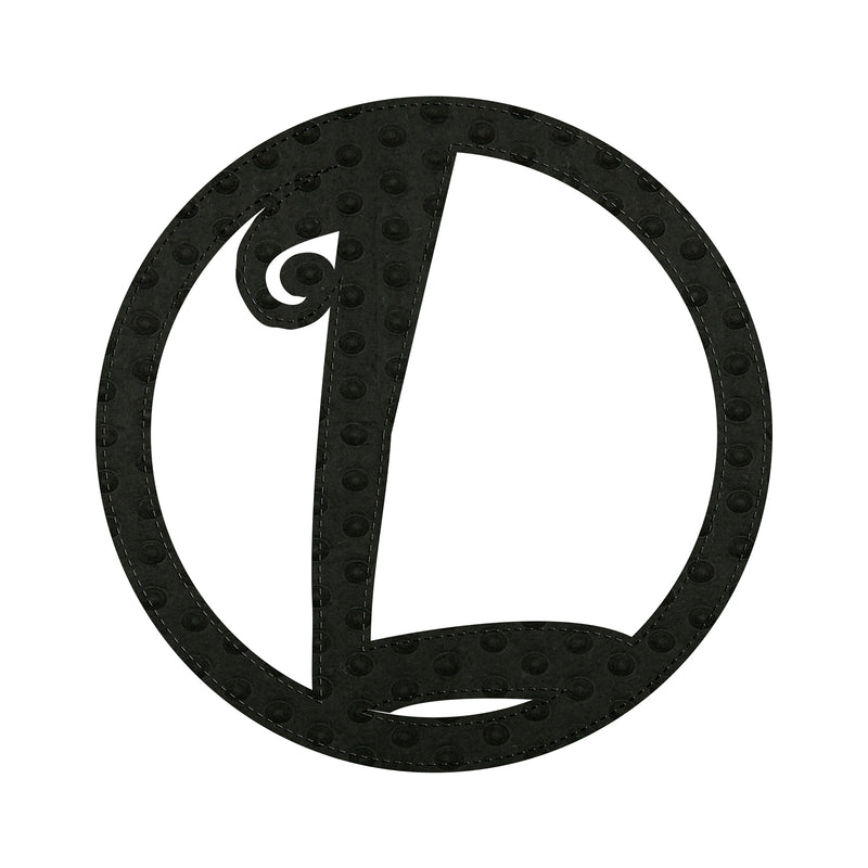 Evergreen 10" Pin-On Black Embossed Felt Monogram Letter L