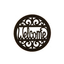 Welcome 10" Black Embossed Felt Pin-On,20078p