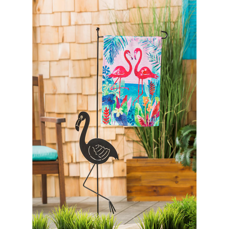 Flamingo Laser Cut Garden Flag Stand,20160
