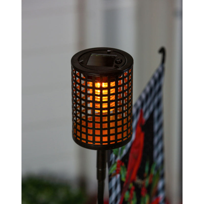 Lattice Laser Cut Solar Interchangeable Finial, Black,20185