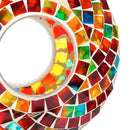9.25"D Acrylic Circle Feeder, Rainbow Mosaic Glass,2bf7093