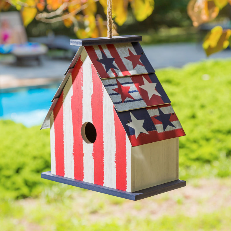 Americana Wooden Bird House,2bh685