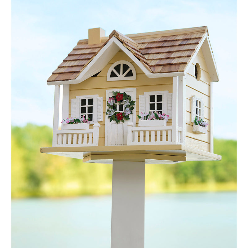 Wreath Cottage Birdhouse, 10.25"x8.5"x9.87"inches