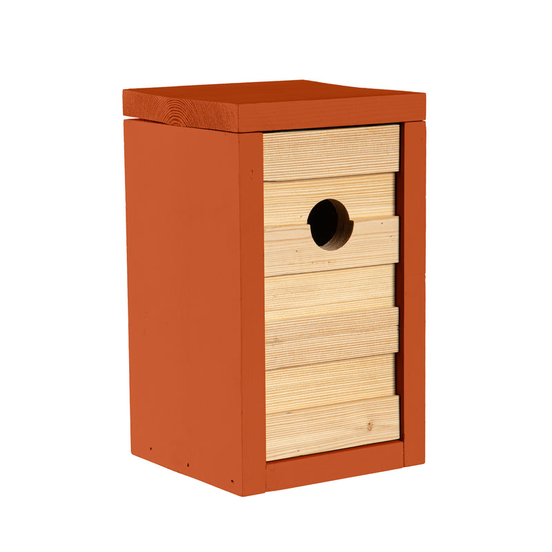 Evergreen Bird House,Modern Bird House, Brown,6.5x6.5x11 Inches