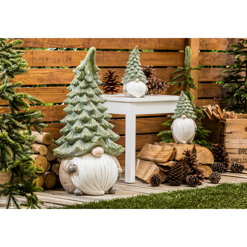Evergreen 11.5"H Ceramic Evergreen Gnome Garden Statuary, 2 Assorted, 11.4'' x 1.7'' x 1.7'' inches