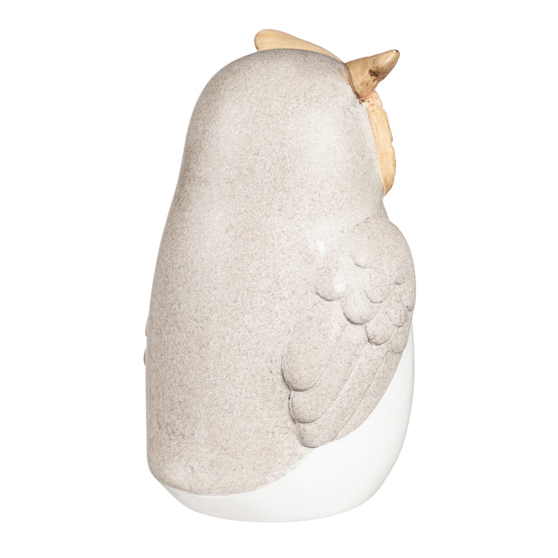 Evergreen Ceramic Wildflower Owl Garden Statuary, Set of 2, 9.5'' x 1.6'' x 1.6'' inches