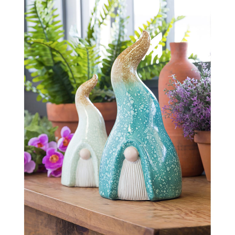 Set of 2 Terracotta Tomte Gnome Garden Statuary,2cg356