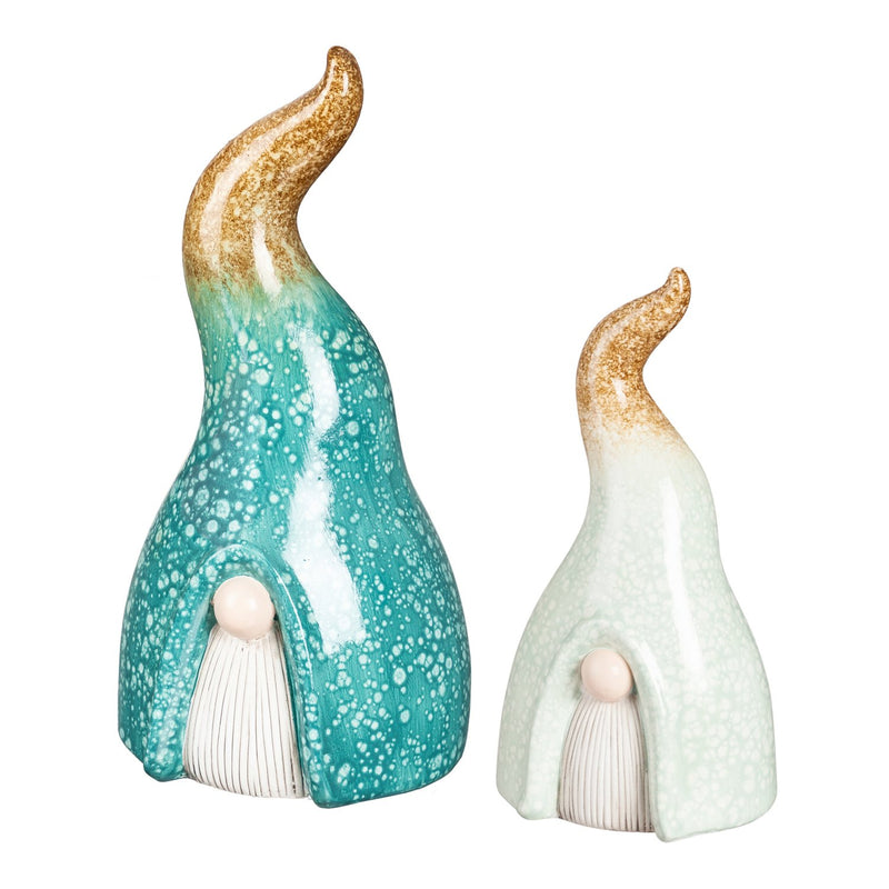 Set of 2 Terracotta Tomte Gnome Garden Statuary,2cg356