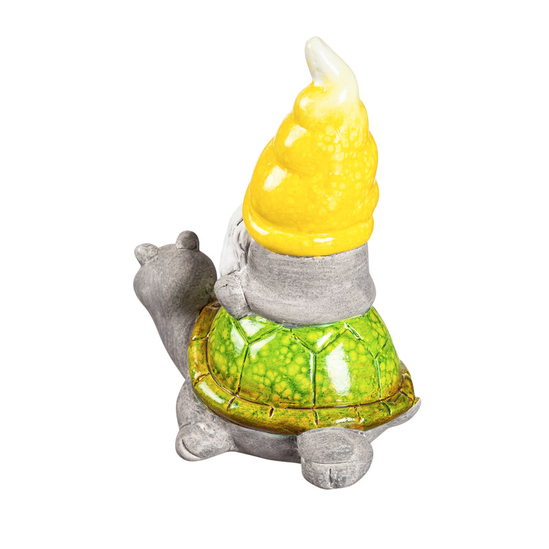 Evergreen 8"H Terracotta Traveling Gnome and Garden Friends Garden Statuary, 2 Assorted, 8.9'' x 0.7'' x 0.7'' inches