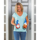 10"H Ceramic Americana Gnome Garden Statuary, Set of 2,2cg400