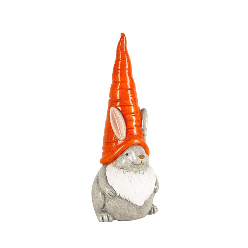 13"H Bunny Gnome with Carrot Hat Garden Statuary, 5.51"x5.12"x13.39"inches
