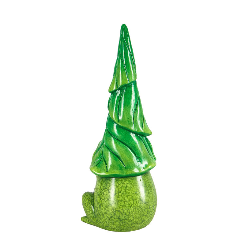13"H Frog Gnome with Leaf Hat Garden Statuary,2cg461