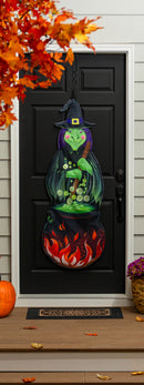 Halloween Witch with Iridescent Accents Door Banner,2db2600