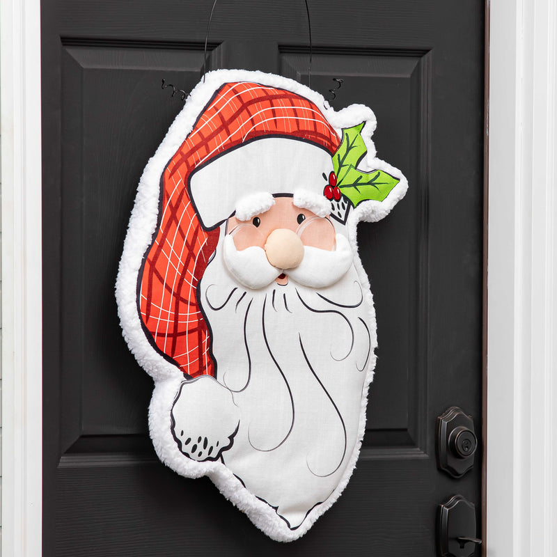 Evergreen Door Decor,Estate Door Décor Santa Claus,23x1.5x27 Inches