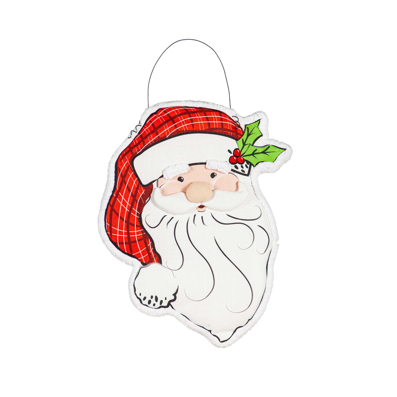 Evergreen Door Decor,Estate Door Décor Santa Claus,23x1.5x27 Inches