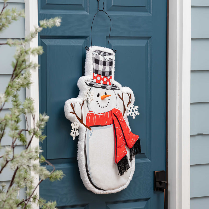 Evergreen Door Decor,Estate Door Décor Snowman,17x1x27 Inches