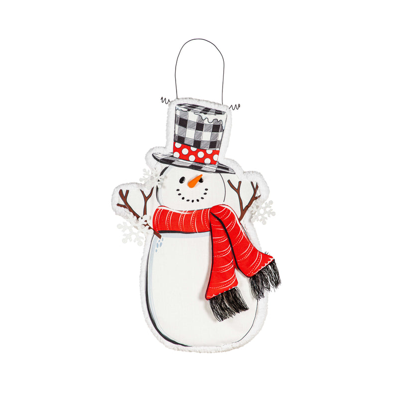 Evergreen Door Decor,Estate Door Décor Snowman,17x1x27 Inches