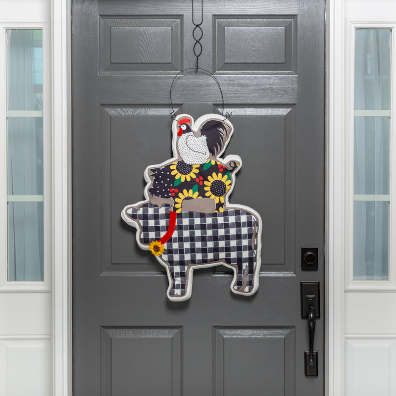 Evergreen Door Decor,Farm Friends Estate Door Décor,19x1x26 Inches