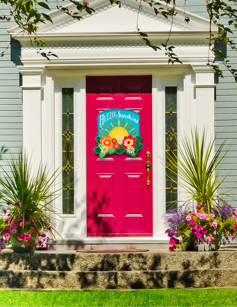 Evergreen Door Decor,Hello Sunshine Estate Door Décor,22.5x1x21 Inches