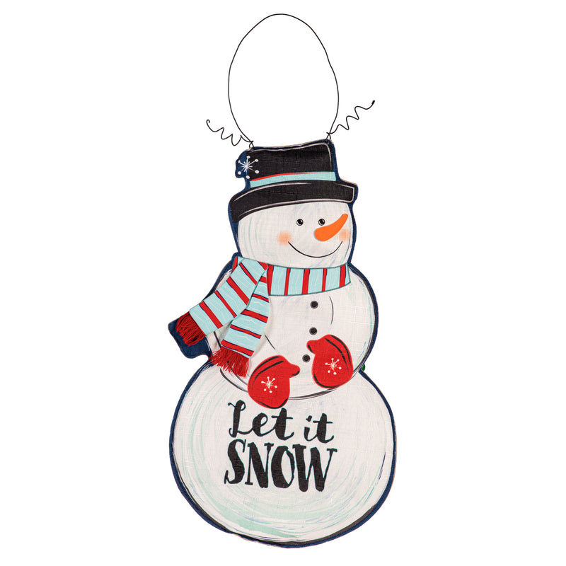 Fall Stacked Pumpkin/Winter Snowman Double Sided Estate Door Décor,2deb2568fb