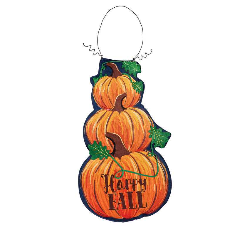 Fall Stacked Pumpkin/Winter Snowman Double Sided Estate Door Décor,2deb2568fb