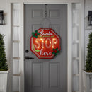 Santa, Please Stop Here Lighted Estate Door Decor,2deb2623bl