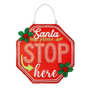 Santa, Please Stop Here Lighted Estate Door Decor,2deb2623bl