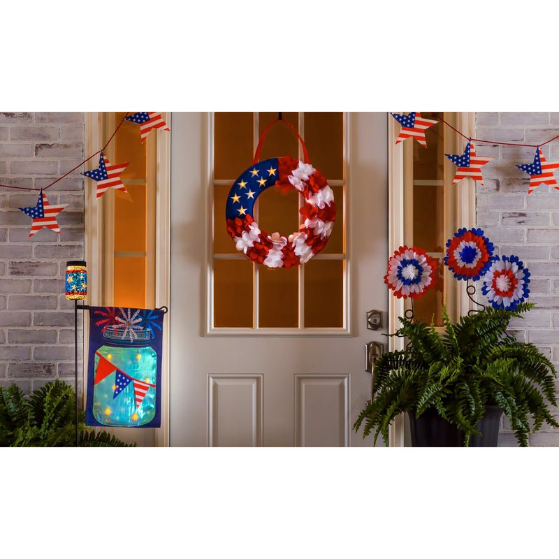Patriotic Wreath Lit Door Décor,2dhb1394bl