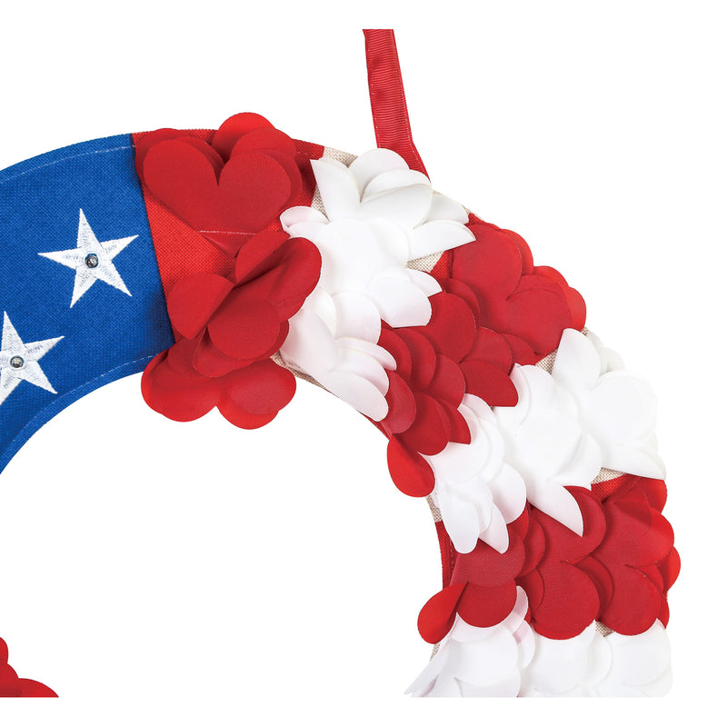 Patriotic Wreath Lit Door Décor,2dhb1394bl