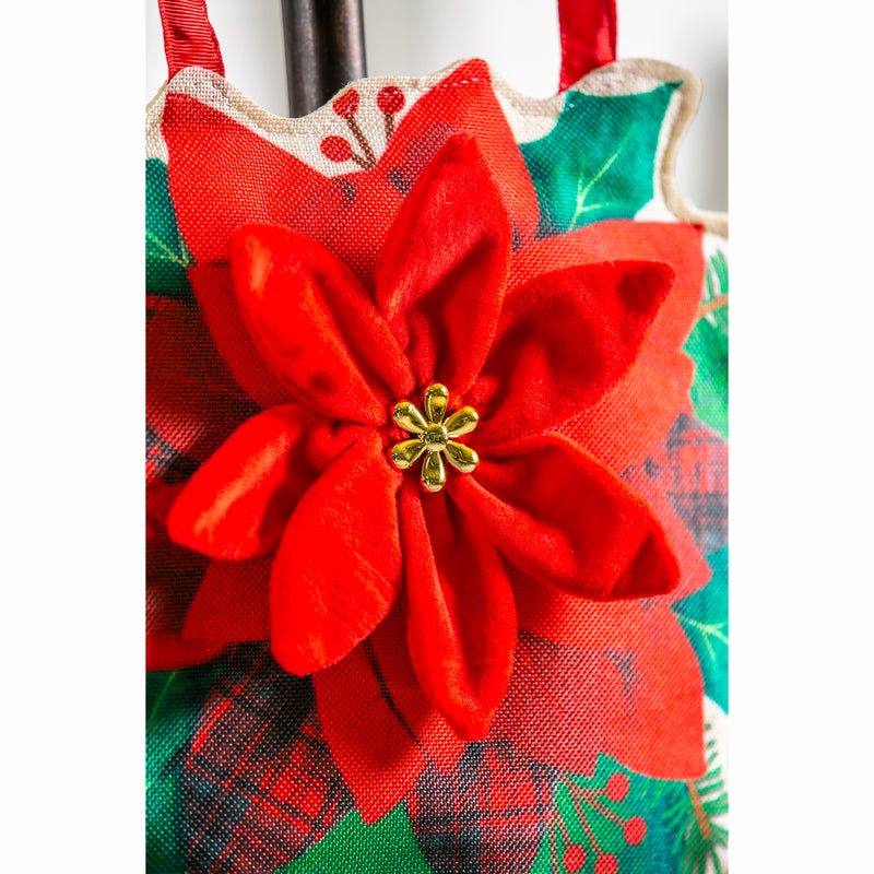 Evergreen Door Decor,Poinsettia Mason Jar Door Décor,13x17x0.4 Inches