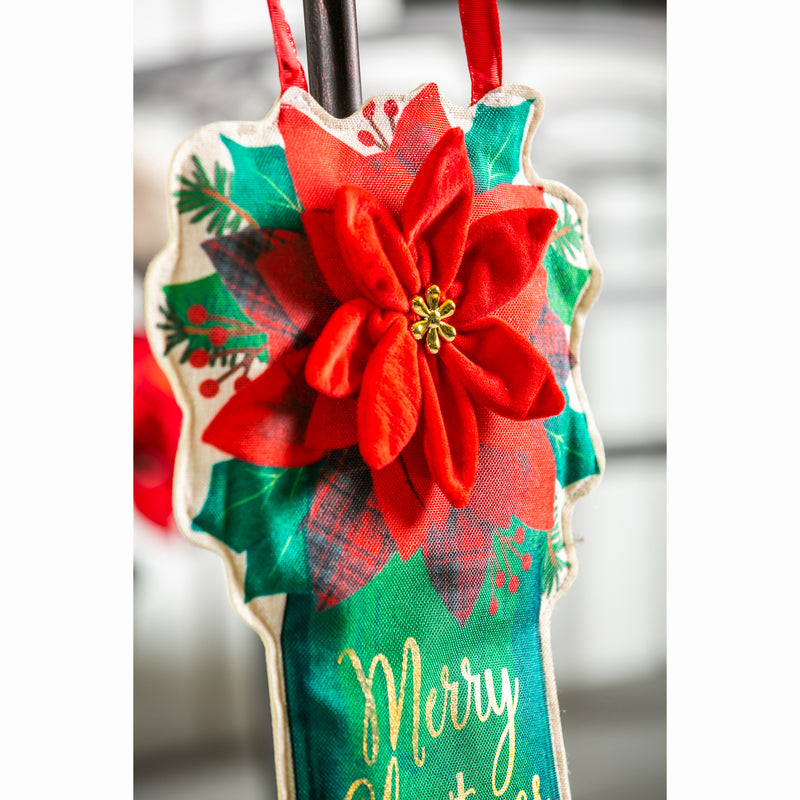 Evergreen Door Decor,Poinsettia Mason Jar Door Décor,13x17x0.4 Inches