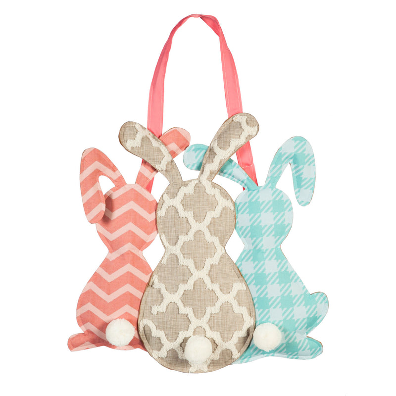 Evergreen Door Decor,Pattern Bunny Trio Door Décor,17x0.75x16.75 Inches