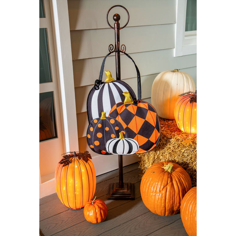 Evergreen Flag Beautiful Autumn Patterned Pumpkins Hanging Door Décor - 17 x 1 x 19 Inches Fade and Weather Resistant Outdoor Decoration for Homes, Yards and Gardens